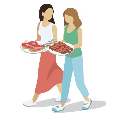 Serving Grilled Food Illustration, flat style, for food-beverage, free illustration