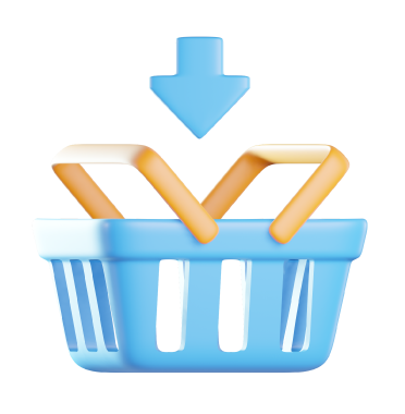 Shopping Basket Icon – 3D, 3d style, for e-commerce, free illustration