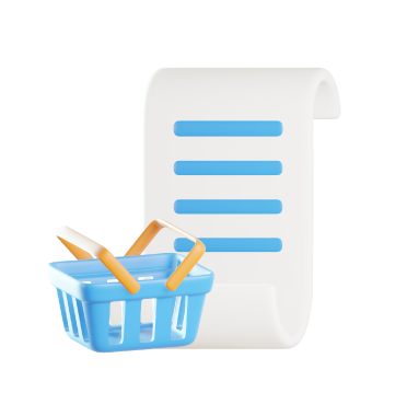 Shopping List Icon – 3D, 3d style, for e-commerce, free illustration