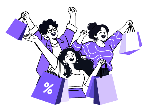 Shopping Sale Discount Illustration, flat style, for e-commerce, free illustration