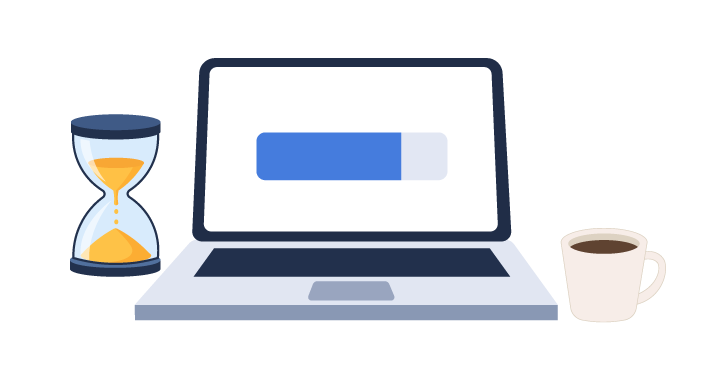 Slow Loading Process – Flat Vector Illustration, flat style, for technology, free illustration
