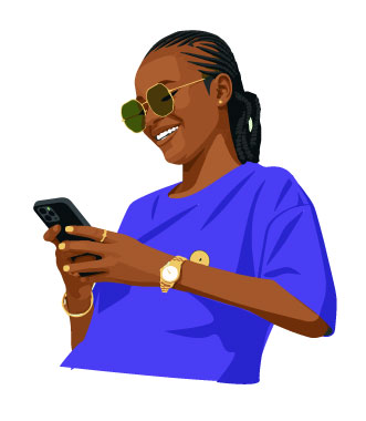 Smartphone User Illustration, flat style, for technology, free illustration