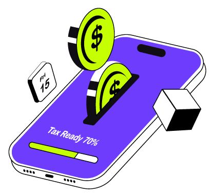 Tax Ready Mobile Finance App Illustration, flat style, for fintech, free illustration