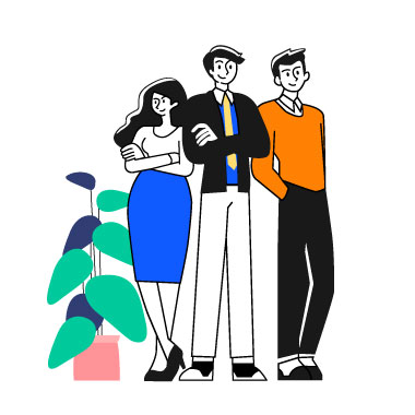 Team Illustration Business Collaboration, flat style, for technology, free illustration