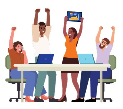 Team Success and Business Growth Illustration, flat style, for business-corporate, free illustration