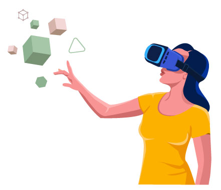 Virtual Reality IllustrationnVR Technology, flat style, for technology, free illustration