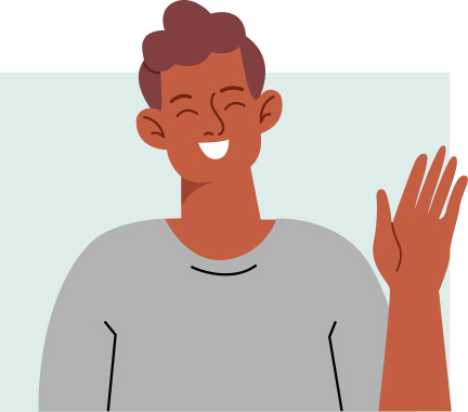 Waving Man Avatar Illustration, flat style, for design-creative, free illustration