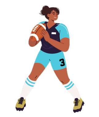 Woman American Football Player Illustration, flat style, for sports, free illustration