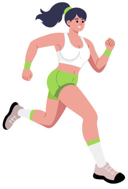 Woman Running Fitness Illustration, flat style, for sports, free illustration