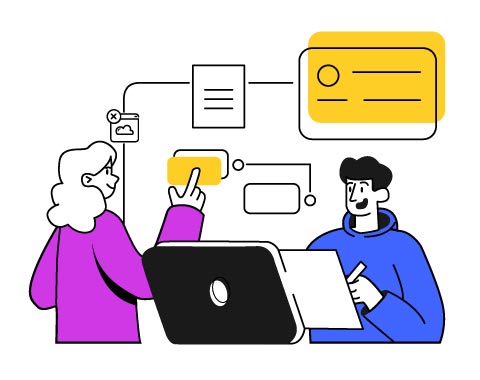 Workflow Management Illustration, flat style, for technology, free illustration