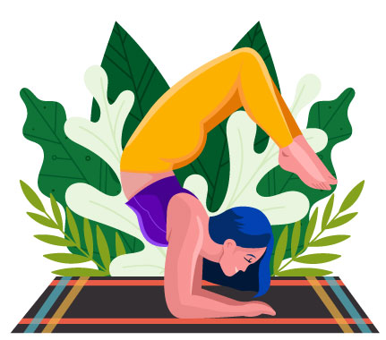 Yoga Pose Illustration Fitness, flat style, for healthcare, free illustration