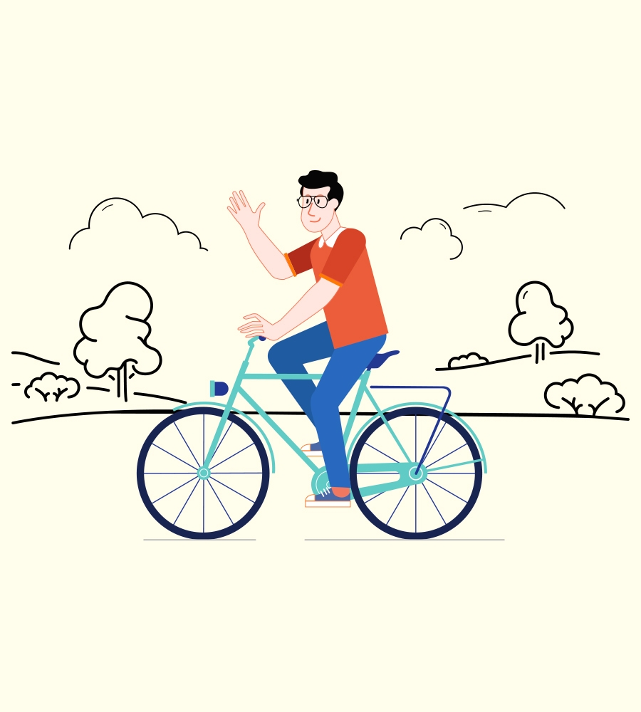 The Cyclist Illustration Free & Easy Download (1step)